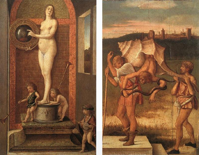 BELLINI, Giovanni Four Allegories: Prudence and Falsehood China oil painting art